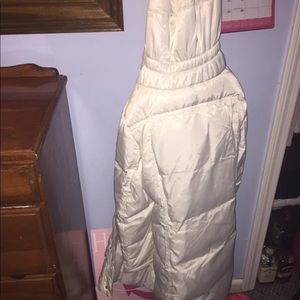 Long white puffy coat